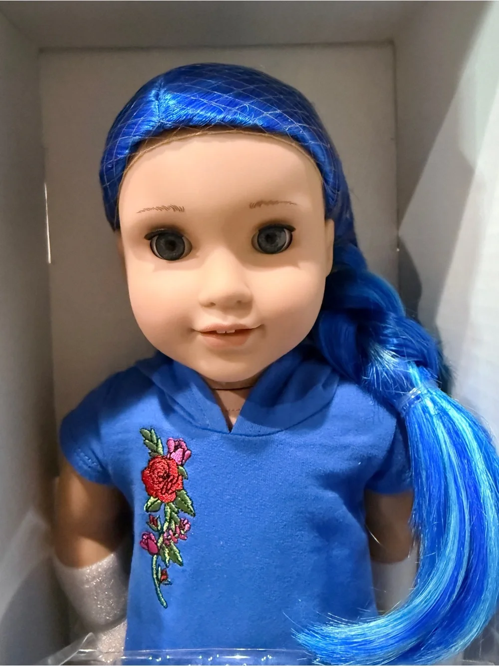 Blue 'Born to Shine' Doll Outfit with Metallic Boots
